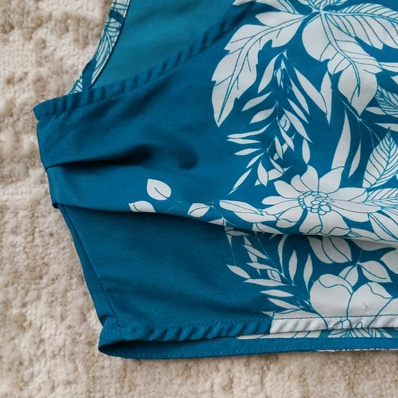 Forever 21 Floral Tassel Tie Semi-Sheer Dress Small Teal - Picture 10 of 16